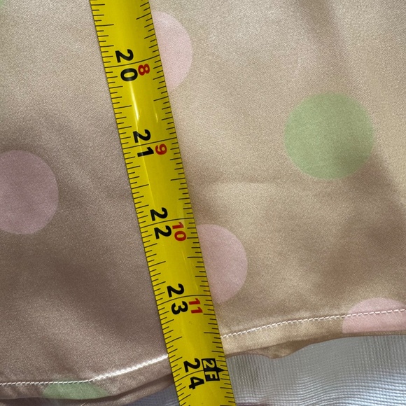 Como Vintage Silk Polka Dot Button-Down Shirt - Cream and Pink Sz 16 - Picture 9 of 11